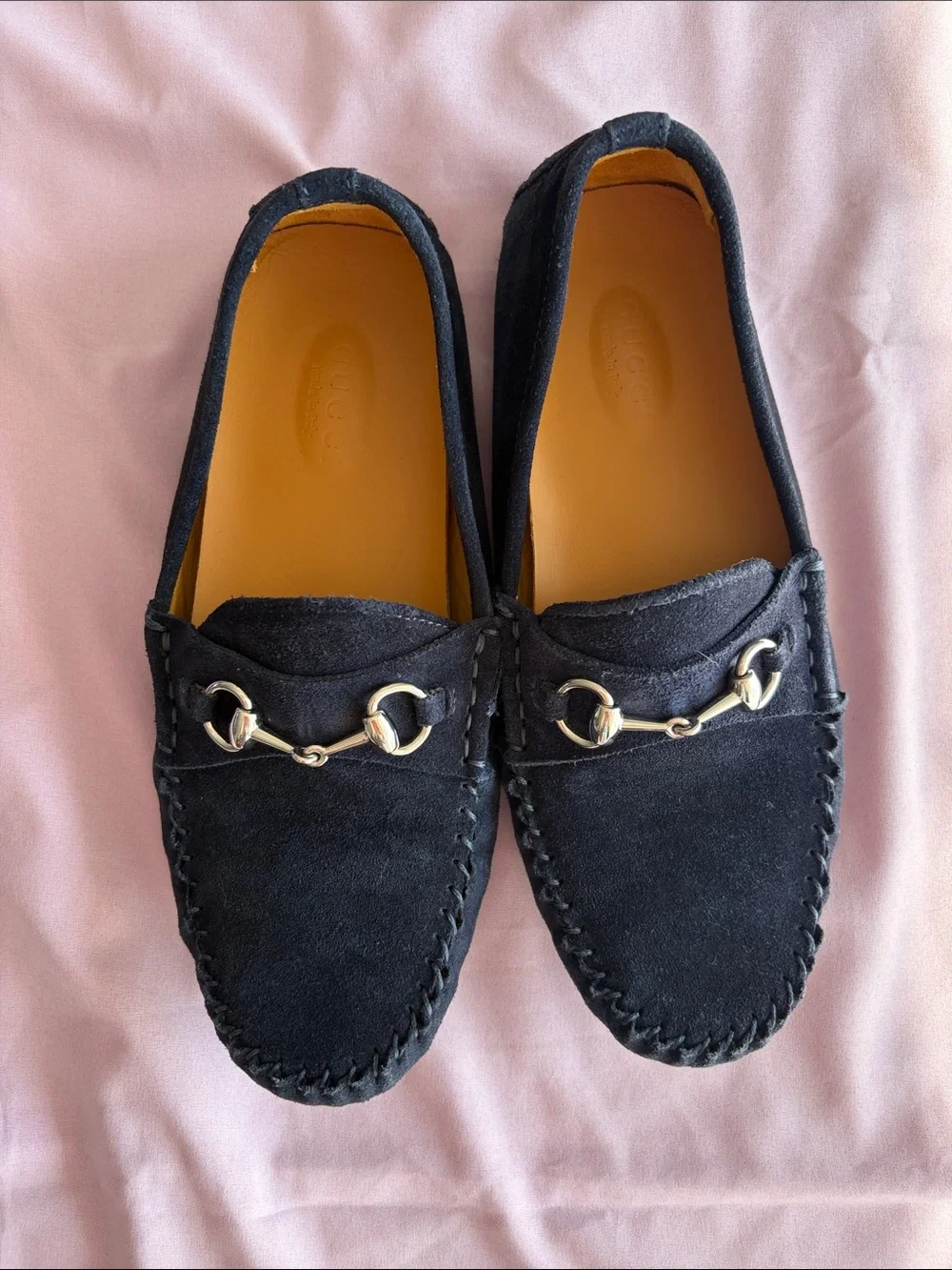 Gucci Black Suede Horsebit Driving Loafers